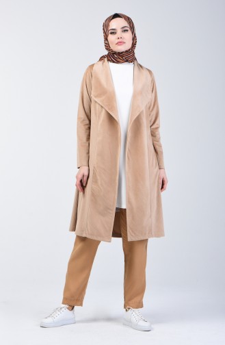 Velvet Corded Cape Beige 6417-01