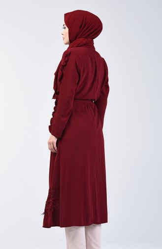 Abaya à Guipure 111791-03 Bordeaux 111791-03