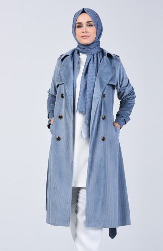 Velvet Belted Cape Blue 6418-03