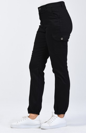 Cargo Pants with Pockets 7506-01 Black 7506-01