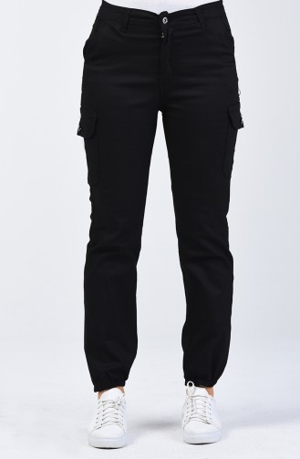 Cargo Pants with Pockets 7506-01 Black 7506-01