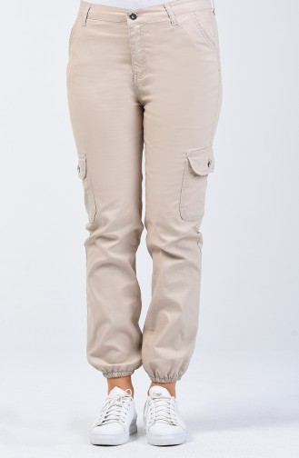 Cargo Pants with Pockets 7506-03 Beige 7506-03