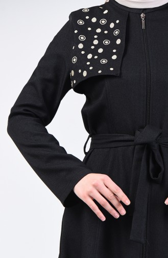 Zippered Belted Topcoat 61319-01 Black 61319-01
