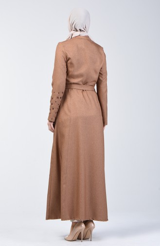 Hijab Mantel mit Reissverschluss und Band 61319-02 Nerz 61319-02