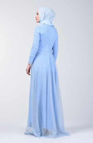 Silvery Evening Dress 83049-02 Blue 83049-02