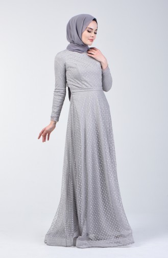 Silvery Evening Dress 83049-03 Gray 83049-03