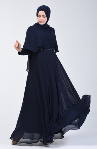 Habillé Hijab Bleu Marine 6059-01