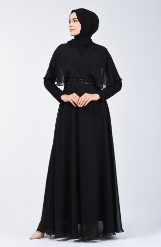Schwarz Hijab-Abendkleider 6059-07