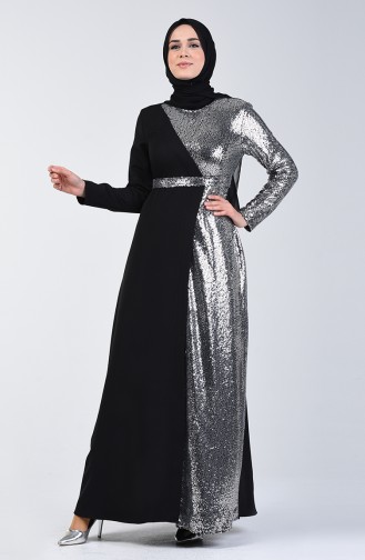 Robe de Soirée à Paillettes 60098-01 Noir 60098-01