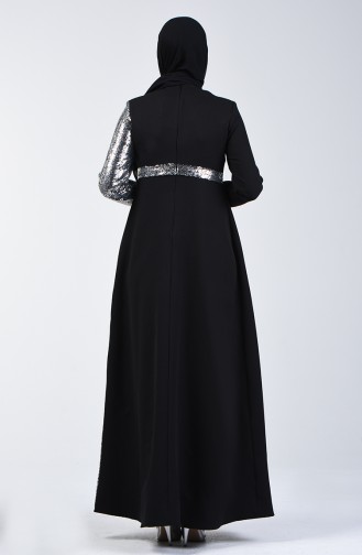 Sequined Evening Dress 60098-01 Black 60098-01