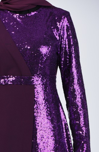 Sequined Evening Dress 60098-02 Purple 60098-02