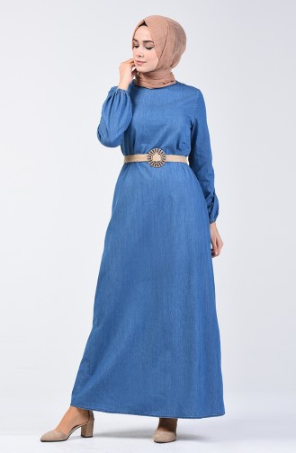 Belted Denim Dress 4108-02 Jeans Blue 4108-02