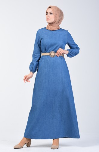 Belted Denim Dress 4108-02 Jeans Blue 4108-02