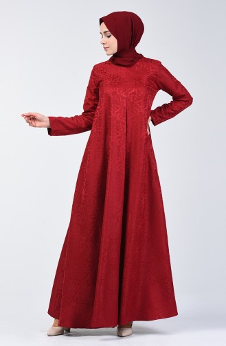 Jacquard Dress 3160-01 Claret Red 3160-01