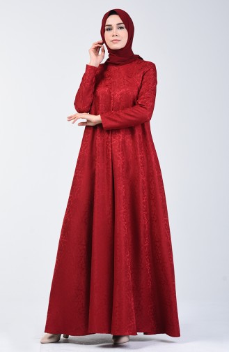 Claret red İslamitische Jurk 3160-01