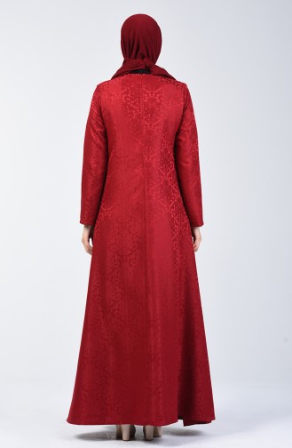 Claret red İslamitische Jurk 3160-01