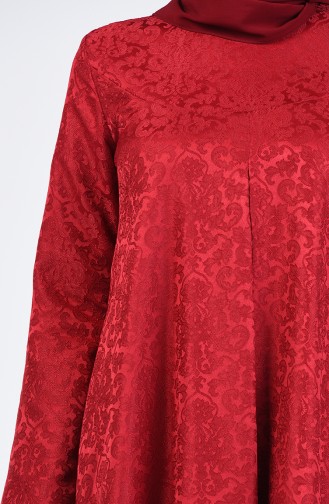 Jacquard Dress 3160-01 Claret Red 3160-01