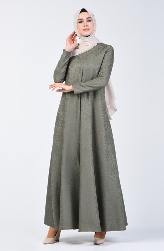 Khaki Hijab Dress 3160-02