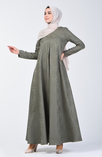 Khaki Hijab Kleider 3160-02