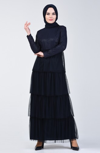 Tüll Abendkleid 60106-01 Dunkelblau 60106-01