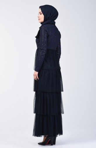 Navy Blue İslamitische Jurk 60106-01