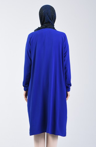 Aerobin Kumaş Düğmeli Tunik 0076-03 Saks