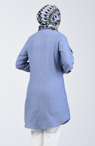 Grandad Collar Tunic 6438-11 Grey Navy Blue 6438-13