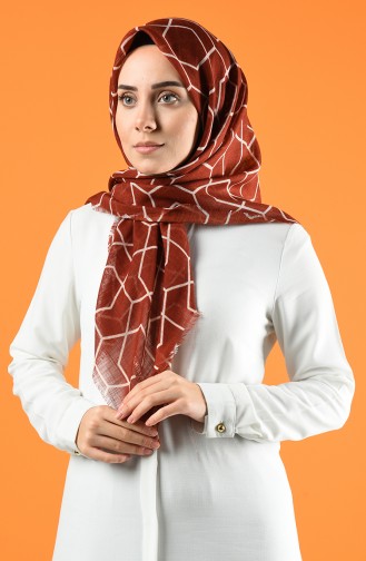 Elmina Patterned Cotton Scarf 881-05 Tile 881-05