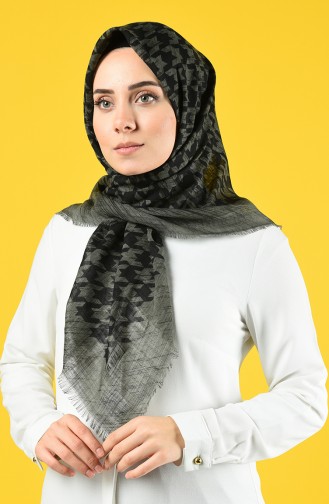 Elmina Desenli Pamuk Eşarp 891-05 Yeşil