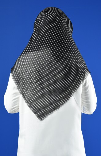 Elmina Patterned Cotton Scarf 893-103 Black White 893-103