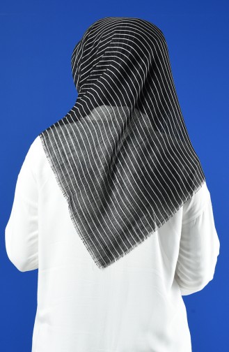 Elmina Patterned Cotton Scarf 893-103 Black White 893-103