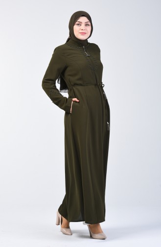 Perlen Abaya  3002-02 Khaki 3002-02