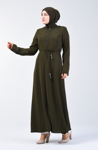 Abaya Perlés 3002-02 Khaki 3002-02