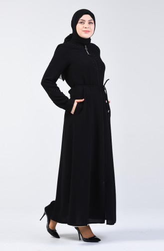 Abaya Perlé 3002-04 Noir 3002-04