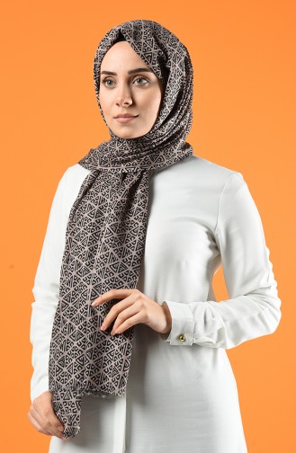 Elmina Patterned Shawl 250-108 Mink Black 250-108