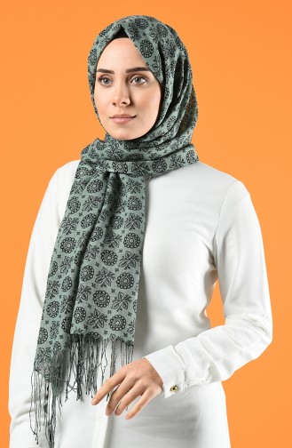 Elmina Patterned Cotton Shawl 910-101 Green 910-101