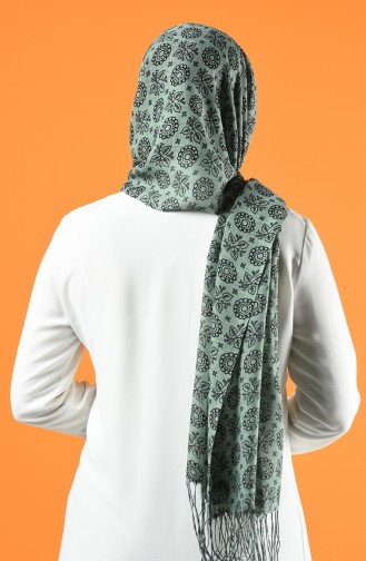 Elmina Patterned Cotton Shawl 910-101 Green 910-101