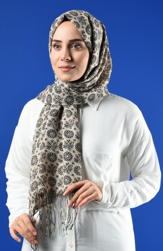 Elmina Patterned Cotton Shawl 910-104 Mink 910-104