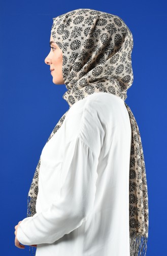 Elmina Patterned Cotton Shawl 910-104 Mink 910-104