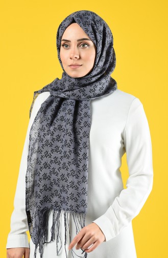 Elmina Patterned Cotton Shawl 920-102 Gray 920-102