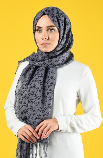 Elmina Patterned Cotton Shawl 920-102 Gray 920-102