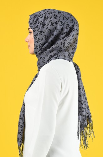 Elmina Patterned Cotton Shawl 920-102 Gray 920-102