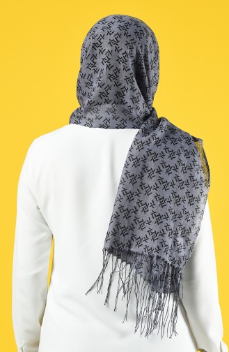 Elmina Patterned Cotton Shawl 920-102 Gray 920-102