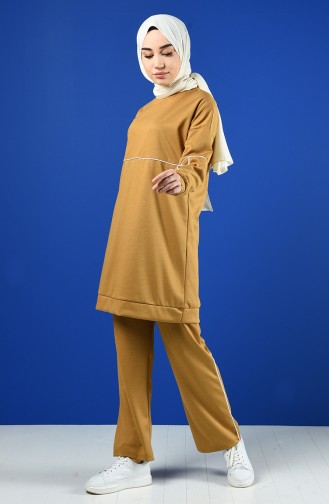Bie Detailed Tunic Trousers Double Set 8226-02 Mustard 8226-02