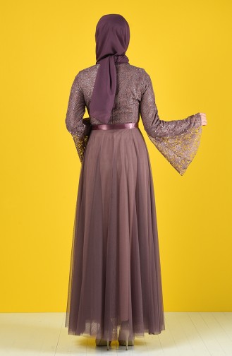 Dusty Rose Hijab Evening Dress 81663-05