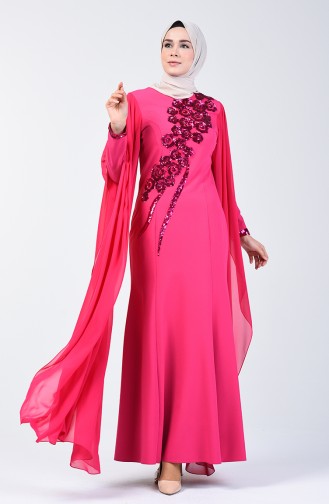 Fuchsia İslamitische Avondjurk 6Y4634100-01