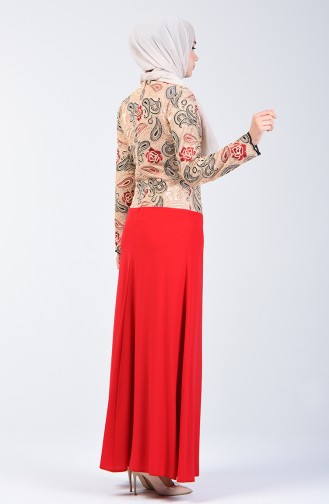 Robe de Soirée Perlée 6Y4636400-02 Rouge 6Y4636400-02