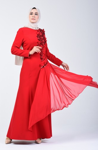 Robe de Soirée à Paillettes 6Y4636900-02 Rouge 6Y4636900-02