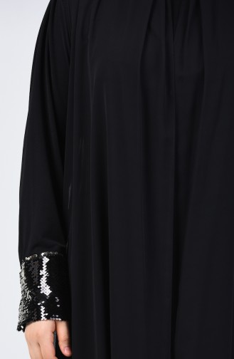Black Hijab Evening Dress 6060-02