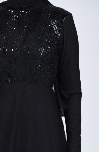 Robe de Soirée à Paillettes 5242-03 Noir 5242-03